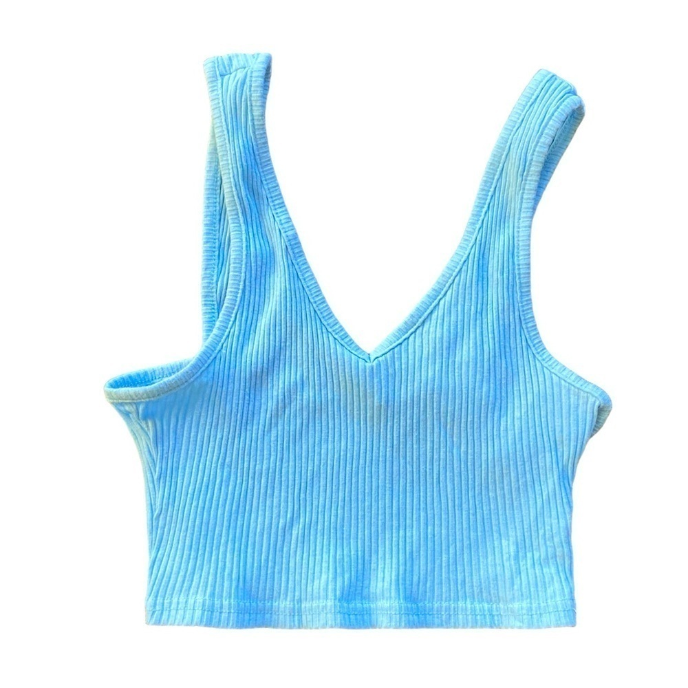 2/$15 Romwe Light Blue Cropped Tank Top XS